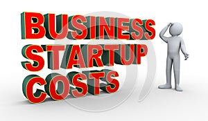 3d man business startup costs confusion