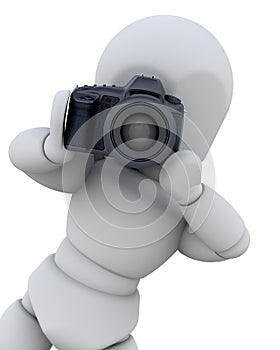 3D man with digital camera