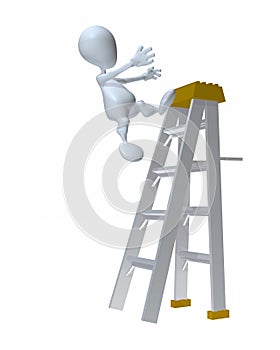 3d man falling off a ladder