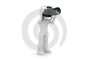 3d man with a foto camera