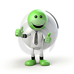 3d man is green tick symbol, signifying completion and success, in a compelling visual representation of achievement