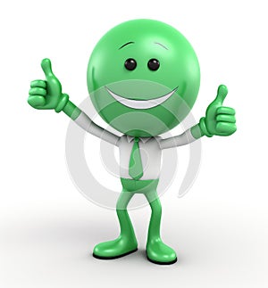 3d man is green tick symbol, signifying completion and success, in a compelling visual representation of achievement