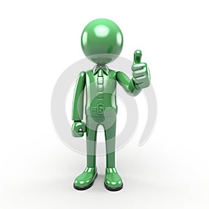 3d man is green tick symbol, signifying completion and success, in a compelling visual representation of achievement