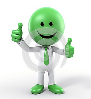 3d man is green tick symbol, signifying completion and success, in a compelling visual representation of achievement