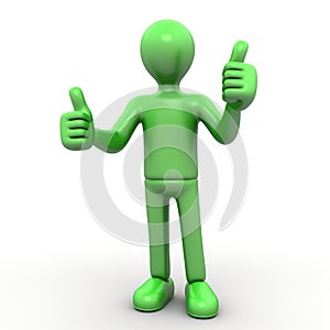 3d man is green tick symbol, signifying completion and success, in a compelling visual representation of achievement