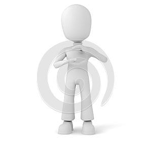 3d man, holding immaginary object