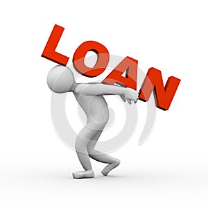 3d man lifting loan