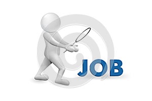 3D man looking for job symbol vector image