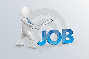 3D man looking for job symbol vector image