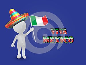 3D man in Mexican fiesta cinco de mayo anniversary banner template