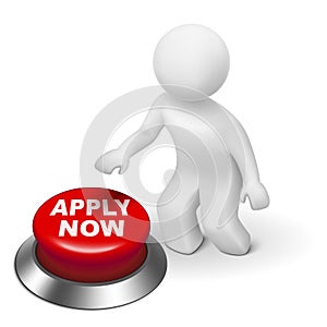 3d man is pushing the button