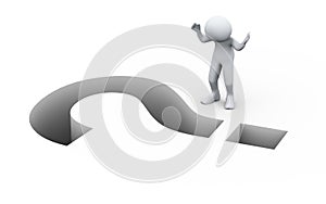 3d man and question mark