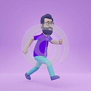 3D Man Running Sprint Career Job