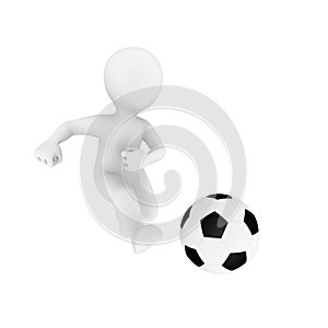 3d man with soccerball.