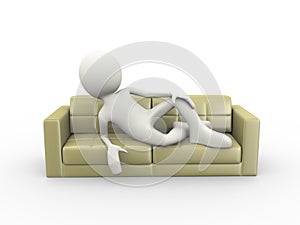 3d man stylish sitting on sofa