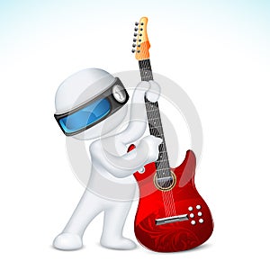 3d Man in vector with Guitar