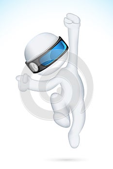 3d Man in Vector running in joy