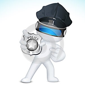 3d Man in Vector showing Police Badge