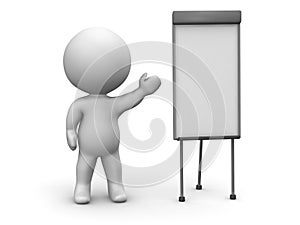 3D Man Whiteboard Presentation