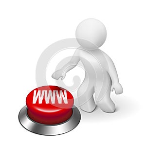 3d man with WWW ( World Wide Web ) button