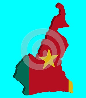 3D Map Cameroon Flag Vector illustration Eps 10