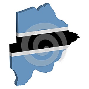 3D Map Flag of Botswana Vector illustration