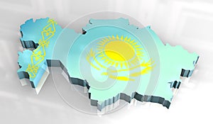 3d map flag of khazakstan