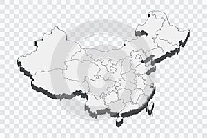 3D map illustration of China