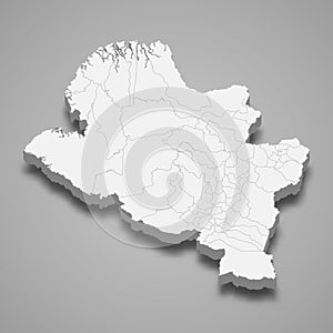 3d map of Narino is a department of Colombia