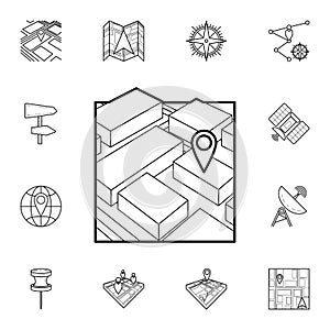 3d map navigator icon. Detailed set of navigation icons. Premium graphic design. One of the collection icons for websites, web