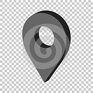 3D map pointer in flat style. Gps navigation mark illustration o