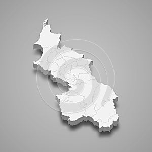 3d map of Sucre is a department of Colombia