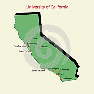 3d map of University of California Campuses