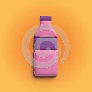 3D Material plastic bottle icon. Clean spring or purified water