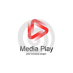 3D media play logo design.