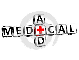 3D Medical Aid Crossword Block Button text