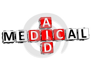 3D Medical Aid Crossword Block Button text