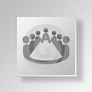 3D Meeting Button Icon Concept