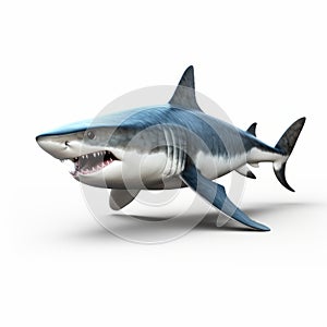 3d Megalodon: Surprisingly Absurd White Shark On Isolated Background
