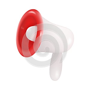 3D Megaphone Icon Isolated on White Background