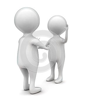 3d men having conversation or discussion concept