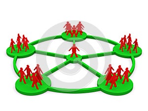 3d men network social people connection teamwork