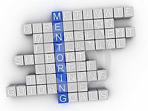 3d Mentoring word cloud concept - Illustration