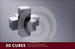 3D metal texture cube structure