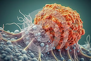 3D microscopic view of a tumor cell
