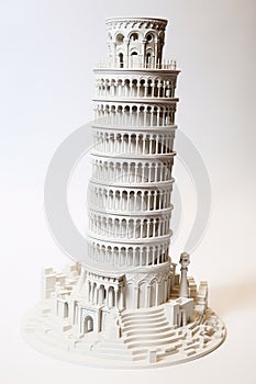 3D miniature replica of the Pisa Tower, or the Leaning Tower of Pisa