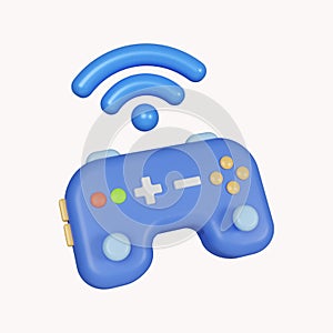 3d minimal joystick. game controller. video game entertainment. icon isolated on white background. 3d rendering