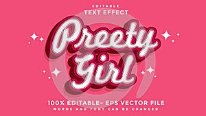 3d Minimal Preety Girl Editable Text Effect Design Template, Effect Saved In Graphic Style