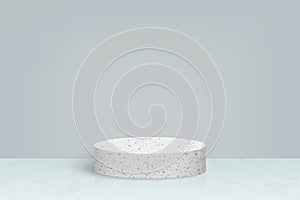 3d minimal scene with terrazzo marble stone podium, Cosmetic product presentation background