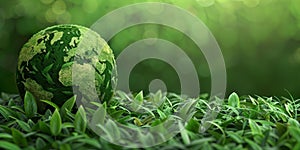 3D minimalistic background for Earth Day concept. Environment, ecology, planet, protect,